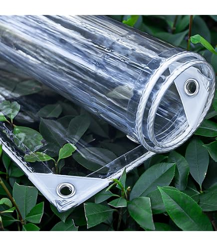 CAQXAQP Telone 1.5mx1.5m Telo Trasparente con Occhielli,0.4mm Nero Teloni Impermeabili da Esterno Pieghevole per Balcone Giardino Mobili Serra Gazebo protezion Terrazz Auto