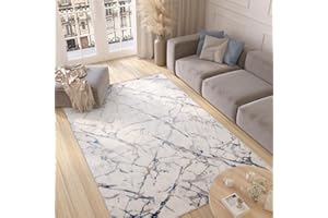 TAPISO Valley Tappeto Soggiorno Pelo Corto Design Moderno Motivo Astratto Geometrico Linee Sfumato Tonalità Cream Blu Salotto Camera Sala Ragazzi Ufficio Oeko-Tex 120 x 170 cm