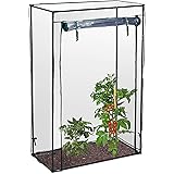 Relaxdays Tomatengewächshaus, Garten, Balkon, Foliengewächshaus Tomaten, HBT 150x100x50cm, Stahl, PVC-Folie, transparent