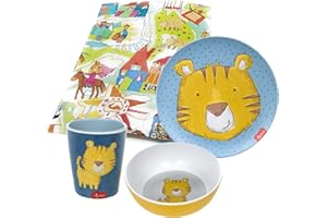 ‎KILALA KiLaLa Sigikid Melamin Geschirr-Set Kinder Becher Teller Schüssel Tiger