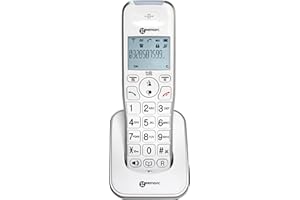 Geemarc Amplidect 295 HS - Additional Handset for Geemarc Amplidect Range with Extra Large Buttons - Main Base Unit Required - Low to Medium Hearing Loss - Hearing Aid Compatible - UK Version, White