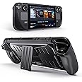 Benazcap Case for Steam Deck OLED 2023/Steam Deck 2021, Impact Resistant Grip Case with Built-in Kickstand, Compatible with Valve Steam Deck Console, Black
