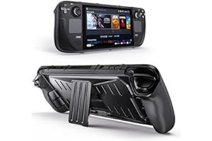 Benazcap Hülle für Steam Deck OLED 2023/Steam Deck 2021, Stoßfeste Griffhülle mit Integriertem Kickstand, Kompatibel mit Valve Steam Deck Konsole, Schwarz