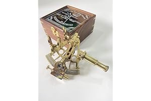 MALLA INCORPORATION ; A TRULY HANDCRAFTED FOR YOU Malla - Sestante da lavoro in ottone realizzato a mano, 12,7 cm, con scatola in legno inciso, sestante di navigazione