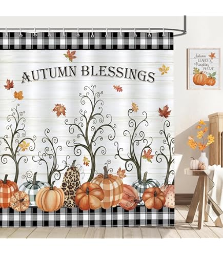 Forêt Arbre Wapiti Animal Rideau De Douche Rideau En Tissu Imperméable écran De Salle De Bain De Style Nordique Avec Crochet Lavable S.8 150x200cm