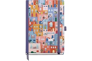 Miquelrius - Agenda Anual 2024, Semana Vista, Tamaño Journal 122 x 168 mm, Cubierta rígida, Encuadernación cosida, Cierre con goma, Catalán, Inglés y Portugués, Pueblo con stamping plata