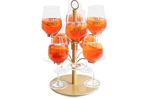 SpritzUpYourLife Getränke Tower, Servierbaum für Cocktails, Aperol Tower für 8 Gläser - Geburtstagsgeschenk für Frauen, Aperol Geschenk, Sarti Rosa Aperitif Geschenk (gold)