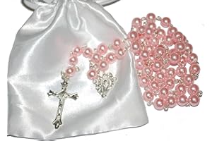 NULL First Holy Communion Rosary Beads - 1st Communion Present - Girls & Boys Gift by Amelia Mae