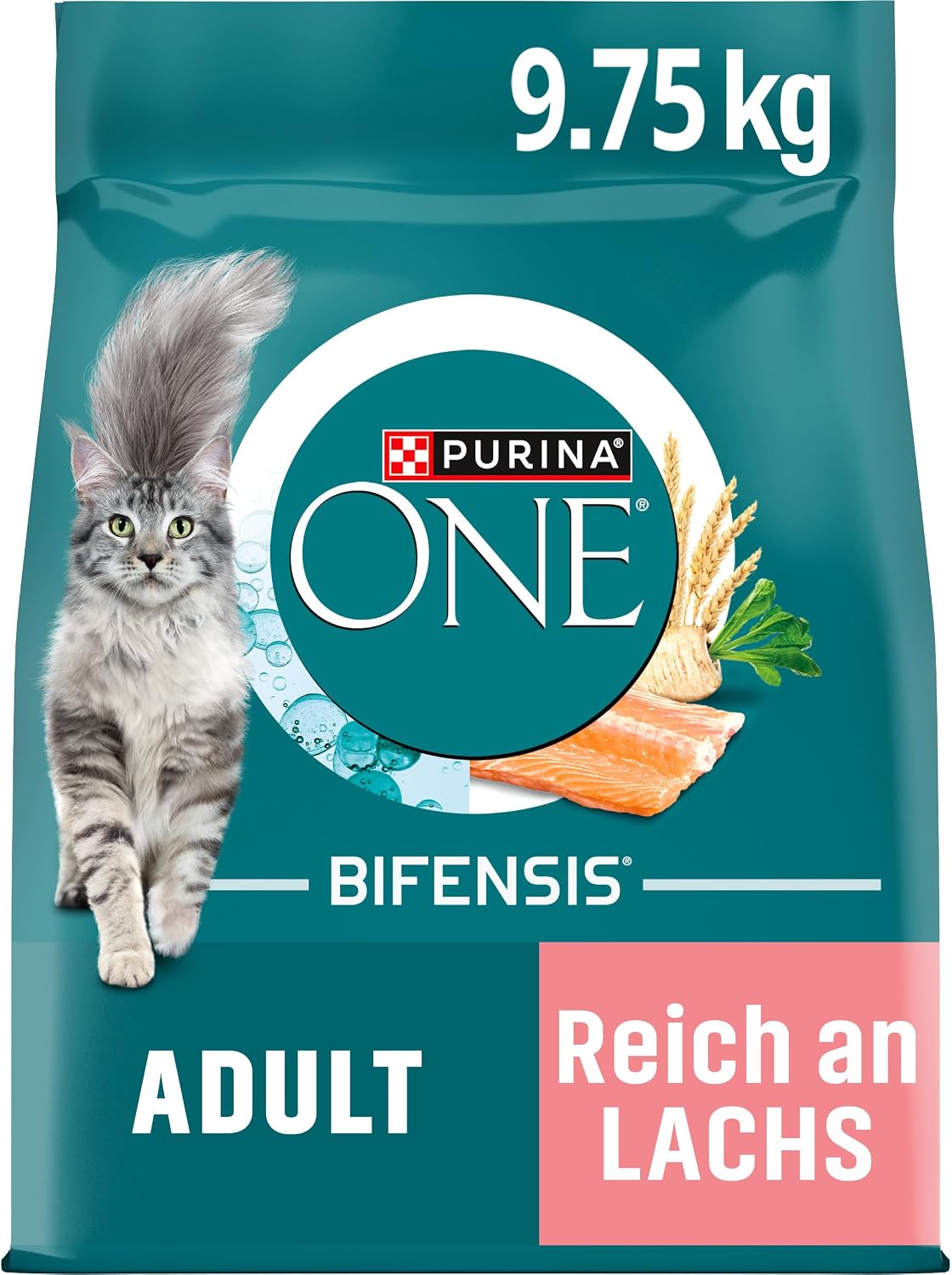 PURINA ONE Bifensis Croquettes au Saumon pour Chats Adultes | Sac de 9,75kg