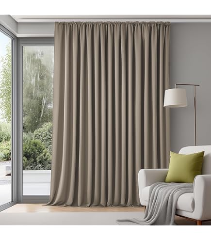 ROOM99 Aura gordijn met plooiband, 180 x 260 cm breedte x hoogte, verduistering, schuifgordijnen, decoratief, modern gordijn, woonkamer, slaapkamer, ecru, 1 stuk
