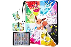 AMYCORE Trading Card Binder 9 Pocket, Fits 900 Cards Zipper Carrying Case Binder Album with 50 Removable Sleeves, PU Leather Card Binder Folder Storage Organizer for Kids Adult Birthday Gifts (900 Pockets)