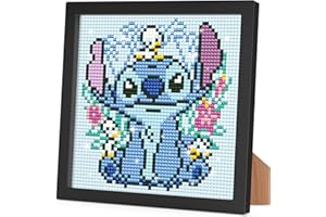 RICUVED Diamond Painting Stitch Enfant, 5D DIY Broderie Diamant Anime Kit Complet avec Cadre, Peinture Diamant pour Enfants Filles Adultes Diamant Painting Arts Craft pour Décoration Murale 18 x 18cm