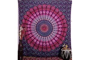 Craftozone Arazzo Regalo Arazzi Hippie Mandala Boho psichedelico Intricato Indiano appeso a parete Copriletto