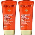 Beesline Invisible Sunfilter SPF50 Ultrascreen Cream, UVA, UVB & IR Broad Protection For Delicate Skin, Especially Facial, Skin Suitable for Sensitive Skin, 60ml, 2-Piece