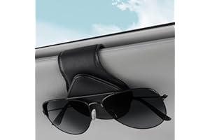 AMDONALO Brillenhalter für Auto Leder Sonnenbrillen Halterung für Auto Visier Zubehör (schwarz)