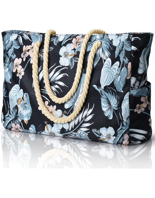 oscaurt Strandtas, grote tote bag dames handtas schoudertas strandtas XXL familie reistas sporttas badtas sauna tas geschenken voor vrouwen, donkergrijs-B, XX-Large, Hedendaags