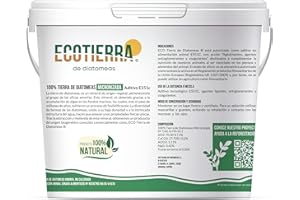 ECO Tierra de Diatomeas® Micronizada 1kg - 100% Natural - Aditivo Alimenticio E551c. No calcinada, elevada Pureza | Apta para Pulverizar