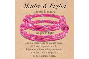 CheersLife 2 Bracciale Madre e Figlia Bracciale Mamma e Figlio Regalo per Madre Figlia Figlio Bracciali Cuore Regalo per Donna Ragazza Ragazzi Natale Ritorno a Scuola Regalo Braccialetto Accoppiato