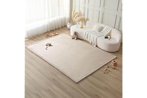 HAKUNA MATTE Premium Large Coral Velvet Baby Play Mat 280x200x2.5cm, Beige – High-Density Memory Foam Area Rug – Stylish Playmat for Floor with Non-Slip Backing for Crawling, Soft Play & Tummy Time - Easy Care Rug