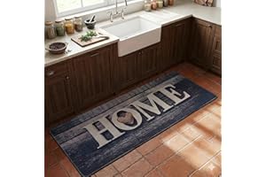 ‎MIQNA miqna Teppich Moderner Küchenteppich Gel Läufer Küchenläufer Grau Weiß Schwarz mit rutschfestem Bodenmuster mit Schriftzug Coffee Macchiato (Stable, 100 x 200 cm)