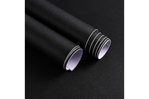 Timeet Self Adhesive Wallpaper Black Sticky Back Plastic Paper Matte Peel and Stick Wallpaper Waterproof Contact Paper Black Vinyl Film for Furniture Wardrobe Shelf Bedroom Livingroom Wall 40x300cm