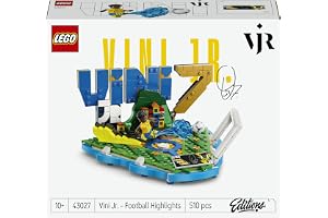 LEGO Editions Vini Jr. – fotbollshöjdpunkter 43027 | Leksak för barn från 10 år, byggset och fanprodukt, samlarplakett, rumsdekoration med minifigur, present, 510 delar