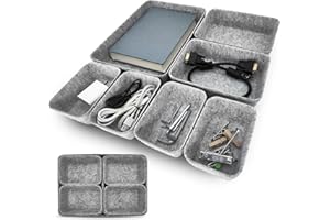Cbilzxer Schubladen Organizer Filz, 7er-Set, Polyesterfilz, 3 Größen für Selbst gestalten Schubladen, Schublade Organizer Büro für Büro Zubehör, Schminktisch, Schlafzimme (Hellgrau)