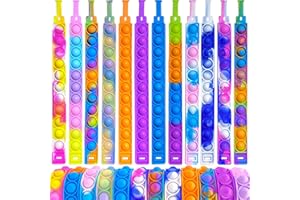 Yeefunjoy 24 Pezzi Fidget Toys Set Braccialetti per Bambini Adulti, Push Bubble Bracelets Fidget Toy, Fidget Toys Antistress Push And Pop Bubble Sensory Fidget Toy