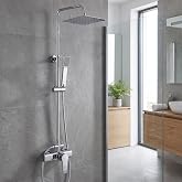 Shower Column &ndash; Column Shower Mixer &ndash; Shower Column Tap &ndash; Shower Tap | Complete shower set - STAINLESS STEEL - Universal conn