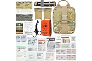 RHINO RESCUE IFAK - Kit de primeros auxilios para trauma de emergencia táctico con gasa y vendaje para caza, camping, viajes (Multicolor PRO)