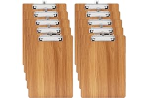 URbantin A4 Portapapele de Madera,10 Piezas Portapapeles con Pinza,Clipboard para Oficina