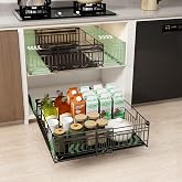 NETEL Pack of 2 Removable Kitchen Drawers, Telescopic Drawer Without | Extendable Kitchen Cabinet Organizer, Stick or Screw,