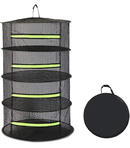 Fycooler Rete Essiccazione Erbe 4 Livelli - Griglia Pieghevole Con Cesoie E Gancio Per Piante, Verdure E Vestiti - Foto 2