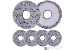 EATBALE Panni di Ricambio per Ecovacs Deebot X1 Omni/Deebot X1 Turbo Robot Aspirapolvere, Accessori Panno per la Pulizia Salviettine Lavabili e Riutilizzabili con Spazzola per la Pulizia (6 Pezzi)