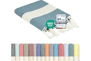 FLORA FURORA furora Holiday Toalla Playa Grande, Algodon 100 x 200 cm - Compacto, Ligero, Suave | Fouta Beach Towel con Flecos, Pareo, Toallas Piscina Mujer + Hombre | Manta de Viaje y Playa y Manta Picnic
