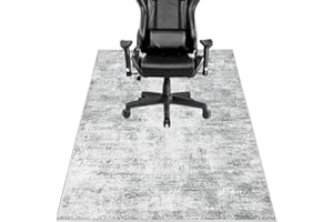 Capslpad Office Chair Mats for Hardwood Floor 120x150cm Non-Slip Modern Abstract Home Multi Purpose Chair Mat Low Pile Floor Protectors Computer Chair Carpet Mat for Tile Laminate Rolling Chair, Grey