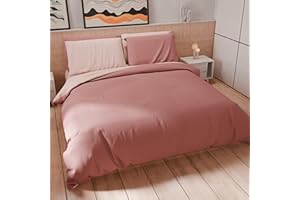 PETTI Artigiani Italiani - Set Copripiumino Matrimoniale 250x200 cm (2 Federe 50x80 cm Incluse), Parure Copripiumino Morbida Microfibra Tinta Unita Cipria Chiaro - Cipria Scuro