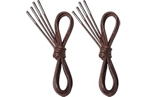 7STROBBS 2 Pairs Premium Waxed Shoe Laces, 2.5MM Thin Round Shoelaces for Formal Leather Dress Boat Wedding Shoes, Replacement Shoestrings for Oxford Brogues Derby Desert Boots