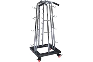 FIT4HOME Dumbbell Rack Stand - Heavy Duty Weight Storage Tree for Home Gym with 32 Shelf Holders and Roller Transportation Wheels - 200KG Load Capacity | TF-7512