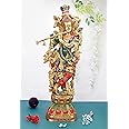 ARTVARKO Brass Lord Krishna Idol Bhagwan Large Statue Multicolor Murti for Home Decor Puja Gift Height 29 Inches