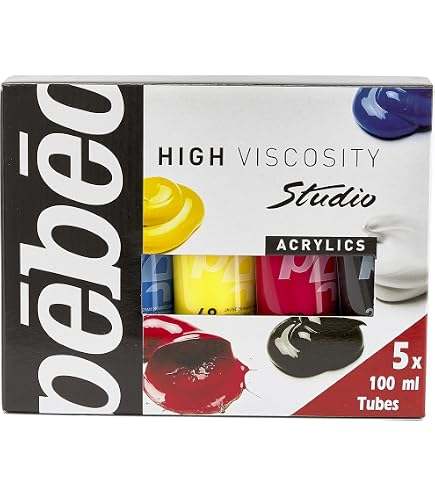 Pinturas Acrílicas Ecológicas Pébéo – Set De 20 Colores X 60 Ml, Alta Pigmentación, Textura Mate, Fabricado En Francia