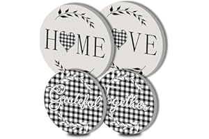 Walarky Home Love Round Metal Hob Covers 4-Piece Stove Plate Cooker Hob Covers for Cookers Top Burner Gas Protector Kitchen Cookware Accessories Modern Cooktop Kitchen Decor