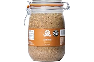 Nutural World - Crunchy Almond Nut Butter (1kg) - Glass - Great Taste Award Winner - 100% Pure - single ingredient *** New Packaging ***