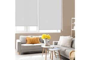 Blindecor Ara | Tenda a rullo traslucida tinta unita - Argento grigio, 90 x 175 cm (Larghezza x Altezza) | Dimensioni del tessuto 87 x 170 cm | Tenda per interne