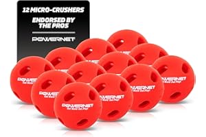 PowerNet Micro Crushers Limited Flight Training Baseballs 12 PK, Batting Practice Ball for Pre-Game Warm Ups and Hitting Drills, Better Eye Coordination for Speed & Power