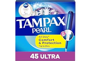 Tampax Pearl Tampons with Plastic Applicator,Ultra 45 Count