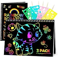 KmmiFF Toys for 4 5 6 7 Year Old Girl Gifts,Scratch Art for Kids 6-12 Rainbow Art Set,Handmade Toys & Games Arts and Crafts f