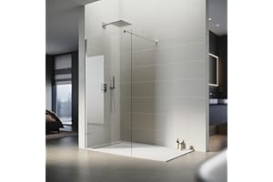 SONNI Duschwand Glas 120 x 200 cm Walk In Dusche 8 mm NANO Glas Duschtrennwand Badewanne Duschwand