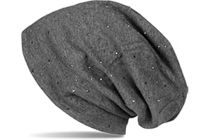 styleBREAKER Cuffia Beanie Classica con raffinate Applique di Strass e Borchie, Unisex 04024037