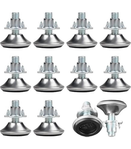 TOVOT 24 Pièces M8 Pied De Meuble Reglable Pieds De Nivellement Pour Chaise De Table Pieds De Meubles à Visser (2.5×3.1cm